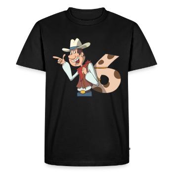Anniversaire des enfants Cowboy 6e anniversaire - T-shirt Premium bio Homme - noir - Devant - Nico (187cm)