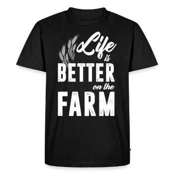 La vie est meilleure à la ferme - T-shirt Premium bio Homme - noir - Devant - Nico (187cm)