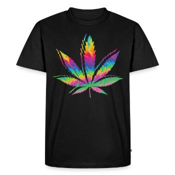 Cannabis stoner smoking pot - Men's Premium Organic T-Shirt - black - Front - Nico (187cm)