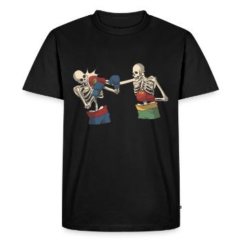 Skeleton while boxing - Men's Premium Organic T-Shirt - black - Front - Nico (187cm)