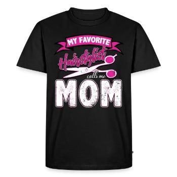 Barbier maman - T-shirt Premium bio Homme - noir - Devant - Nico (187cm)