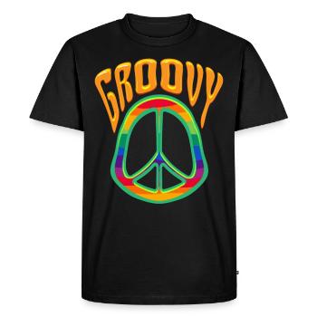 Signe de paix amour paix - T-shirt Premium bio Homme - noir - Devant - Nico (187cm)