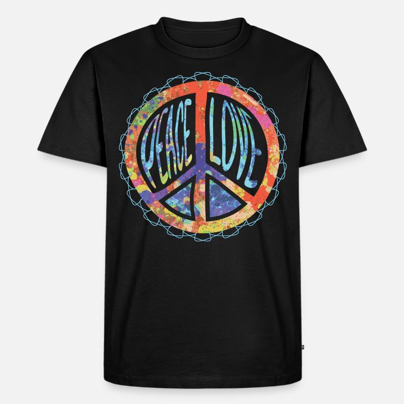 Peacezeichen Harmonie - Männer Premium Bio T-Shirt - Schwarz