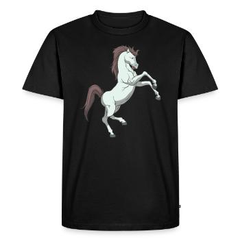 Horse rears up - Men's Premium Organic T-Shirt - black - Front - Nico (187cm)