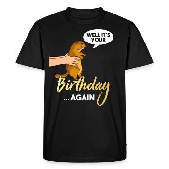 Marmotte cadeau d’anniversaire - T-shirt Premium bio Homme - noir - Devant - Nico (187cm)