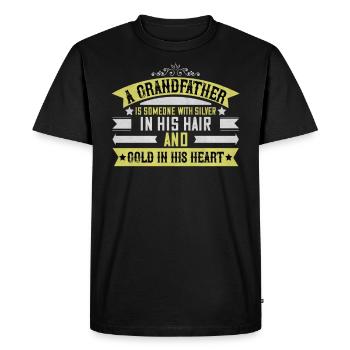 Grand-père grand-père - T-shirt Premium bio Homme - noir - Devant - Nico (187cm)