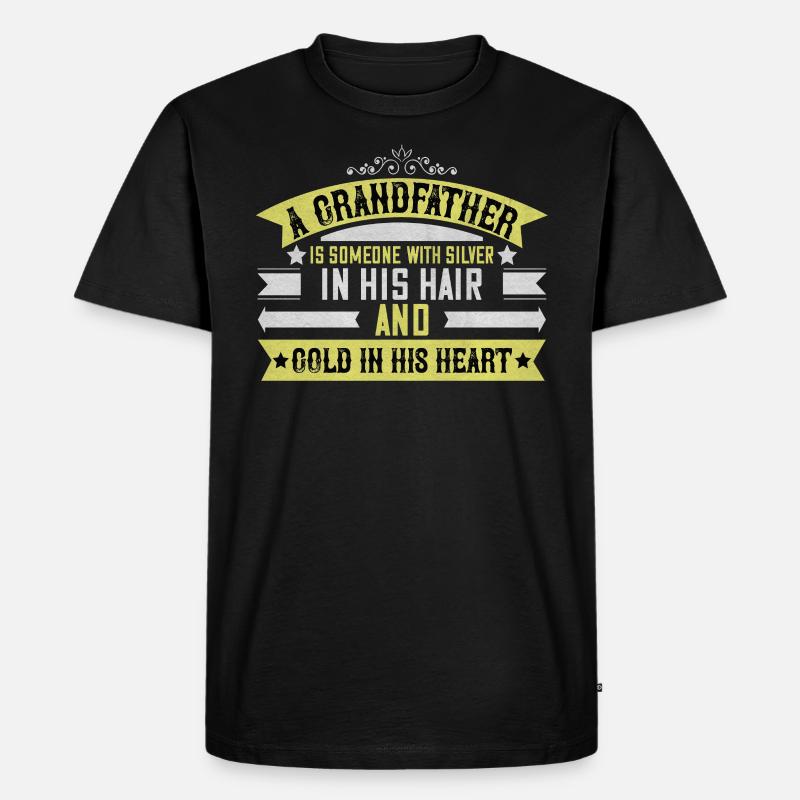 Großvater Opa - Männer Premium Bio T-Shirt - Schwarz