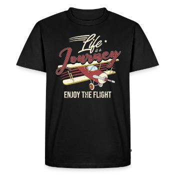 plane - Men's Premium Organic T-Shirt - black - Front - Nico (187cm)