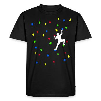 Bouldering Motif Gift Bouldering Wall With Colorful Bou - Men's Premium Organic T-Shirt - black - Front - Nico (187cm)