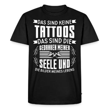 Gedanken und Seele Tattoo Shirt - Tattoo - Männer Premium Bio T-Shirt - Schwarz - Vorne - Nico (187cm)