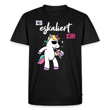 Tenue de groupe licorne Escalates Eh soirée filles - T-shirt Premium bio Homme - noir - Devant - Nico (187cm)