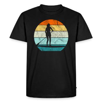 Sunset Femmes Stand up paddle - T-shirt Premium bio Homme - noir - Devant - Nico (187cm)