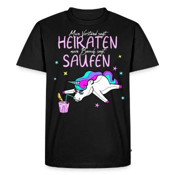 Frauen Junggesellenabschied Spruch Abschied - Männer Premium Bio T-Shirt - Schwarz - Vorne - Nico (187cm)
