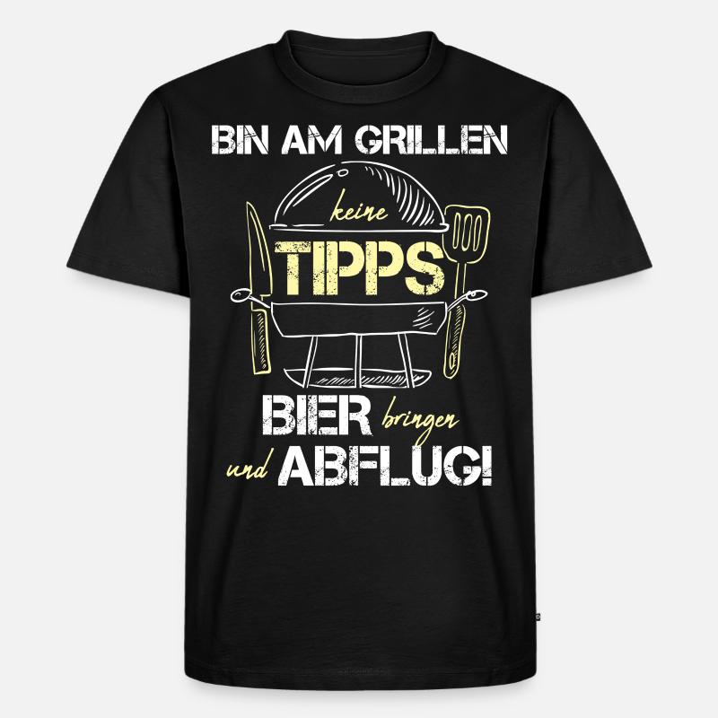 Grillen lustig Geschenkidee Mann Design - Männer Premium Bio T-Shirt - Schwarz