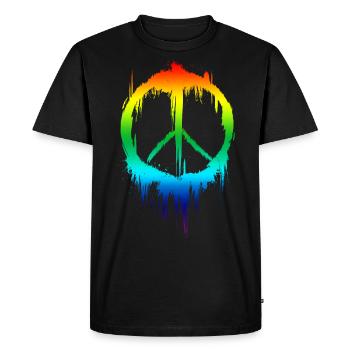 Signe de paix des années 70 - T-shirt Premium bio Homme - noir - Devant - Nico (187cm)