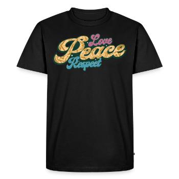 Peace Hippies Love - T-shirt Premium bio Homme - noir - Devant - Nico (187cm)
