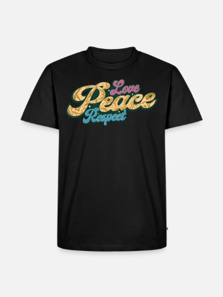 Peace Hippies Love - Men's Premium Organic T-Shirt - black