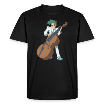 Joueur de contrebasse rockabilly - T-shirt Premium bio Homme - noir - Devant - Nico (187cm)