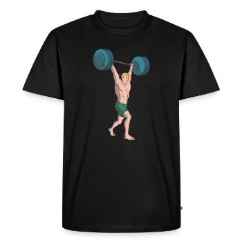 Barre de levage haltérophilie - T-shirt Premium bio Homme - noir - Devant - Nico (187cm)