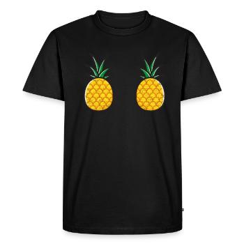 Ananas bikini soutien-gorge de plage costume carnaval tropical - T-shirt Premium bio Homme - noir - Devant - Nico (187cm)