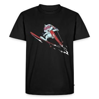 Bunny ski bunny on skis skiing skiing ski flying - Men's Premium Organic T-Shirt - black - Front - Nico (187cm)