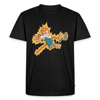 Électricien à la prise - T-shirt Premium bio Homme - noir - Devant - Nico (187cm)