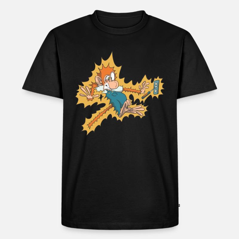 Elektriker an der Steckdose - Männer Premium Bio T-Shirt - Schwarz