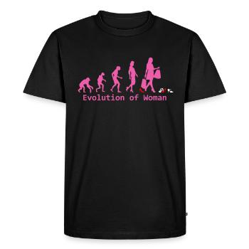 evolution of women - Men's Premium Organic T-Shirt - black - Front - Nico (187cm)