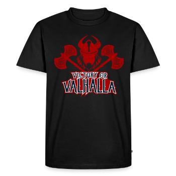 Vikings. Valhalla. Combattant. - T-shirt Premium bio Homme - noir - Devant - Nico (187cm)