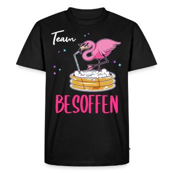Team Besoffen Flamingo - Männer Premium Bio T-Shirt - Schwarz - Vorne - Nico (187cm)