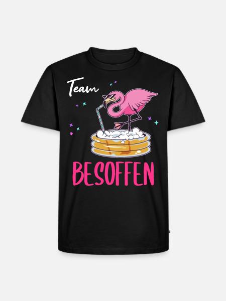 Team Besoffen Flamingo - Männer Premium Bio T-Shirt - Schwarz