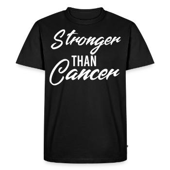 Plus fort que le cancer - T-shirt Premium bio Homme - noir - Devant - Nico (187cm)