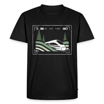 Trainspotting Railway Train Photography Gift - Men's Premium Organic T-Shirt - black - Front - Nico (187cm)