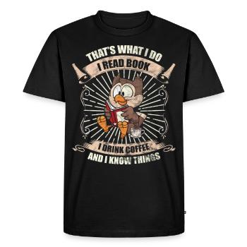 Read Book Book Book Book Books Sayings - Men's Premium Organic T-Shirt - black - Front - Nico (187cm)