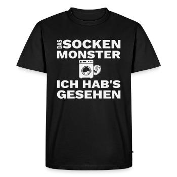 Chaussette Monster Socks Disparaît Funny Gift - T-shirt Premium bio Homme - noir - Devant - Nico (187cm)