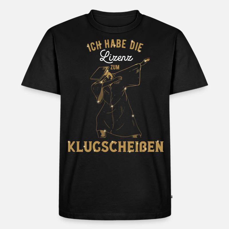 Klugscheißer Absolvent Prüfung Abschluss - Männer Premium Bio T-Shirt - Schwarz