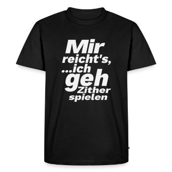 Zither funny saying design musician gift - Men's Premium Organic T-Shirt - black - Front - Nico (187cm)