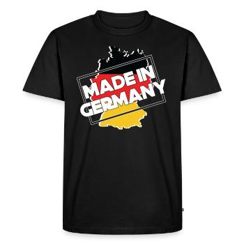 Made in Germany - Men's Premium Organic T-Shirt - black - Front - Nico (187cm)