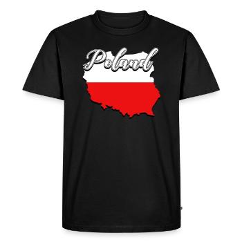 Pologne - T-shirt Premium bio Homme - noir - Devant - Nico (187cm)