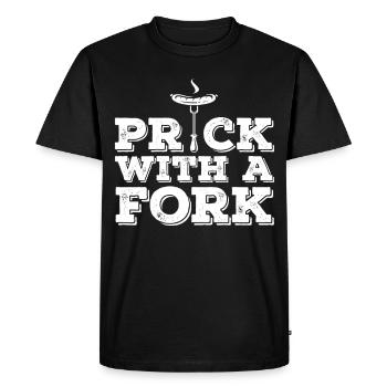 Prick With A Fork Funny BBQ Lover - Men's Premium Organic T-Shirt - black - Front - Nico (187cm)