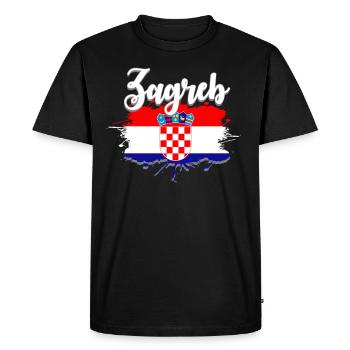 Croatie Zagreb - T-shirt Premium bio Homme - noir - Devant - Nico (187cm)
