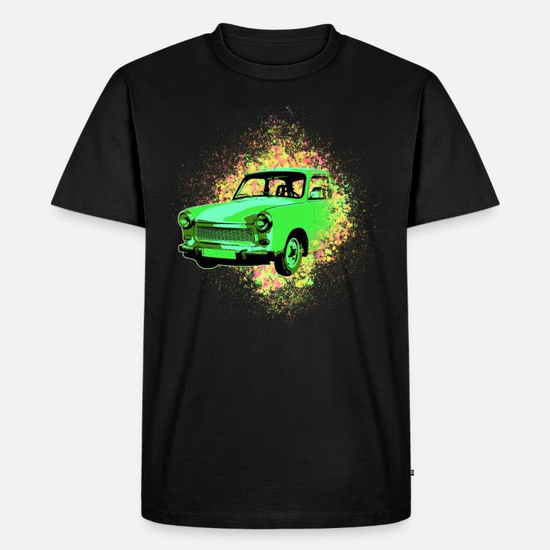 Psychedelic Trabi DDR Pappe | Kultauto - Männer Premium Bio T-Shirt - Schwarz