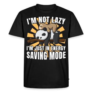 TShirt Sloth and Panda I'm Not Lazy Sleeping cute - Men's Premium Organic T-Shirt - black - Front - Nico (187cm)