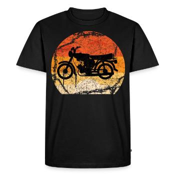 Moped Simson S51 - Men's Premium Organic T-Shirt - black - Front - Nico (187cm)