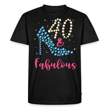 40 And Fabulous 40th 40th Birthday Ladies - Men's Premium Organic T-Shirt - black - Front - Nico (187cm)