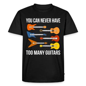 Jamais trop de guitares électriques Funny Guitarist Mus - T-shirt Premium bio Homme - noir - Devant - Nico (187cm)