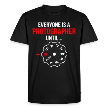 Photographe Cadeau Appareil Photo Manuel Ouverture Temps Fot - T-shirt Premium bio Homme - noir - Devant - Nico (187cm)