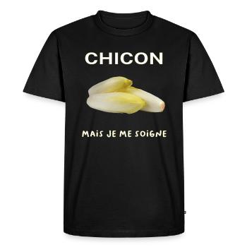 Chicon mais je me soigne cadeau humour chti Nord - T-shirt Premium bio Homme - noir - Devant - Nico (187cm)
