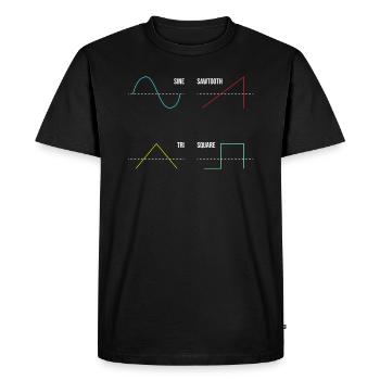 Synthesizer Analog Drumsounds Audio Waveform - Men's Premium Organic T-Shirt - black - Front - Nico (187cm)