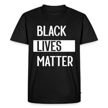 Simple Black Lives Matter in Black and White - Men's Premium Organic T-Shirt - black - Front - Nico (187cm)